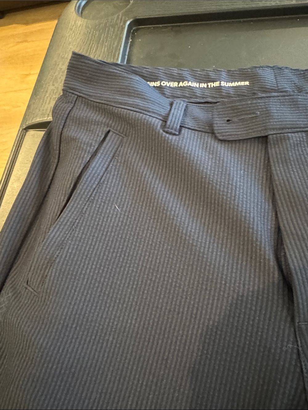 RHONE Navy and Black Pinstripe Chinos